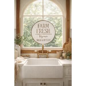 Milk + Morning Light Organic Farm Fresh Market Sign farmhouse kitchen decor